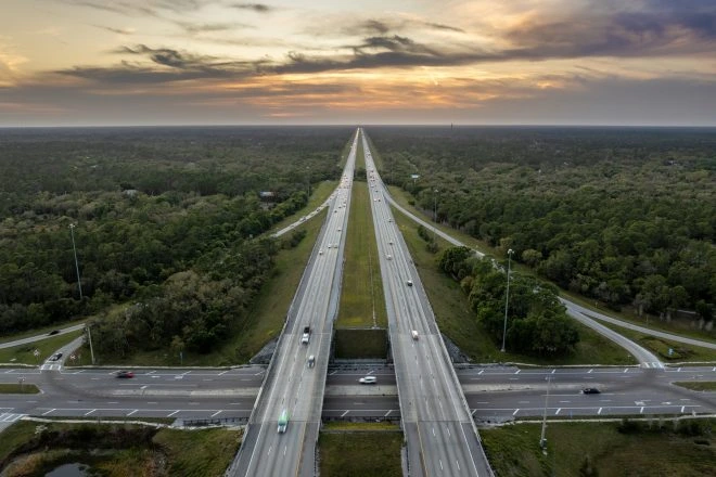 Highway representing reliable international car shipping from Europe